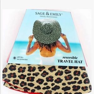 WILD CHILD CHEETAH/RED REVERSIBLE TRAVEL HAT BY SAGE & EMILY